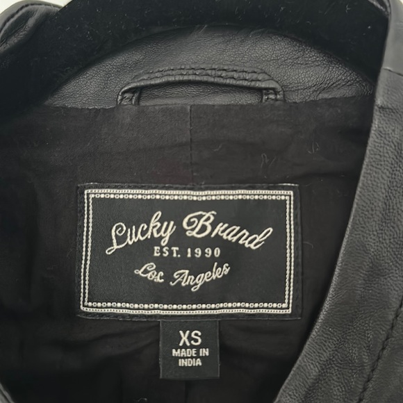 Lucky Brand 100% Leather Jacket Zip Up (XS) - Picture 3 of 5
